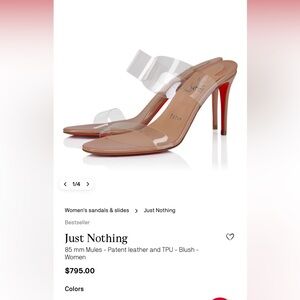 Christian Louboutin Nude and Clear Heels 39 no box